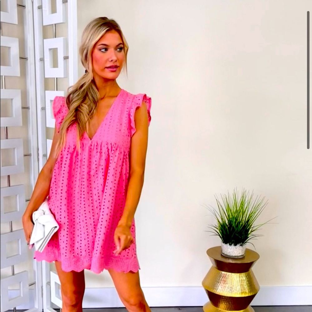 Keep A Secret Hot Pink Romper Dress